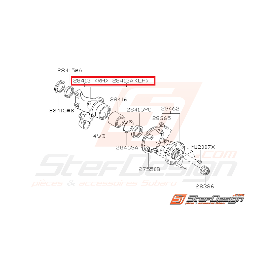 Porte moyeu arrière origine SUBARU GT 93-00 Porte moyeu arrière origine SUBARU GT 93-00