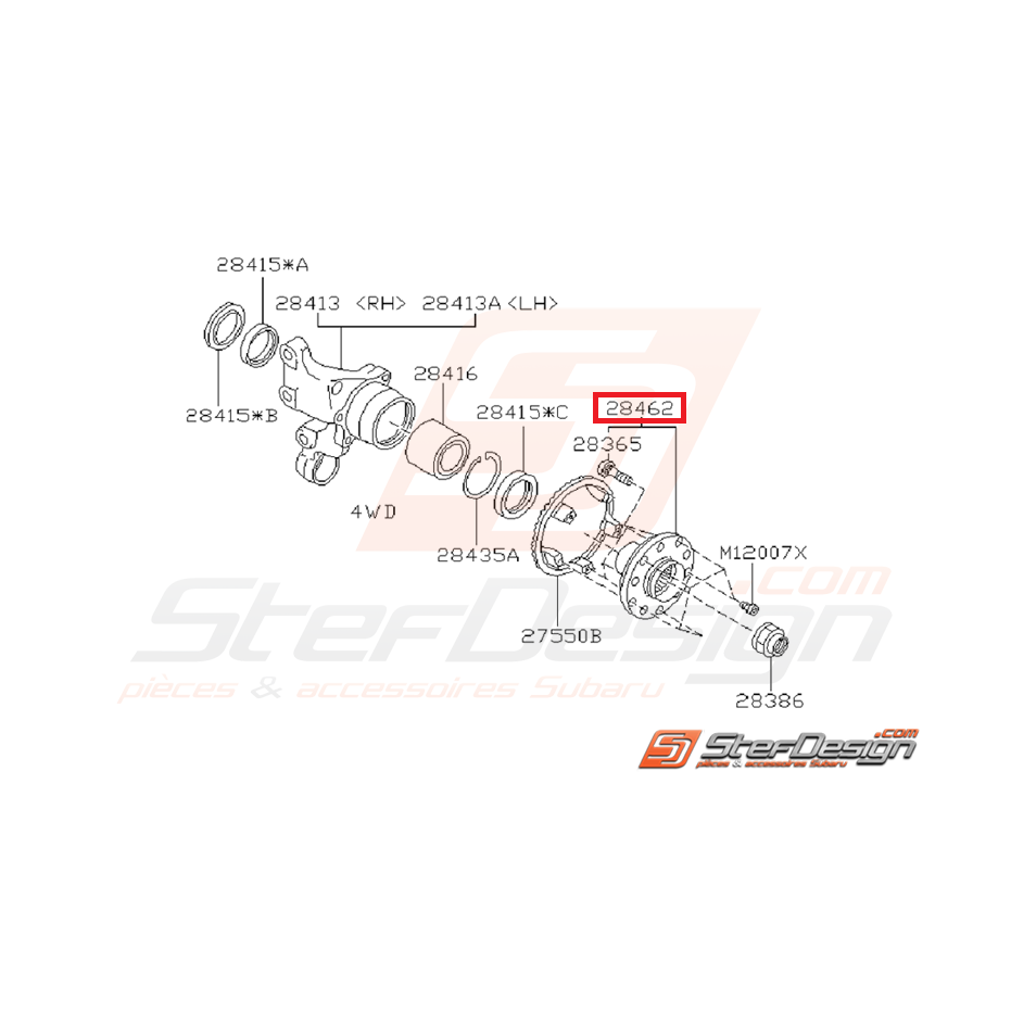 Moyeu arrière origine SUBARU impreza GT et WRX avec ou sans abs Moyeu arrière origine SUBARU impreza GT et WRX avec ou sans abs