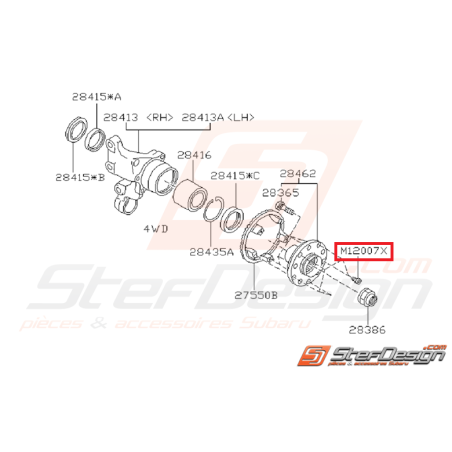 Vis de fixation couronne crantée abs subaru moyeux avant GT 93-00