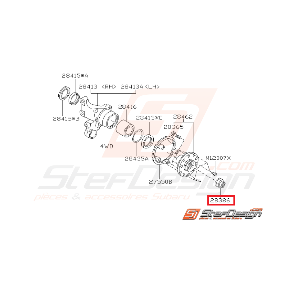 Ecrou de cardan  Subaru Impreza  GT 93-00 WRX/STI 01-16 Ecrou de cardan  Subaru Impreza  GT 93-00 WRX/STI 01-16