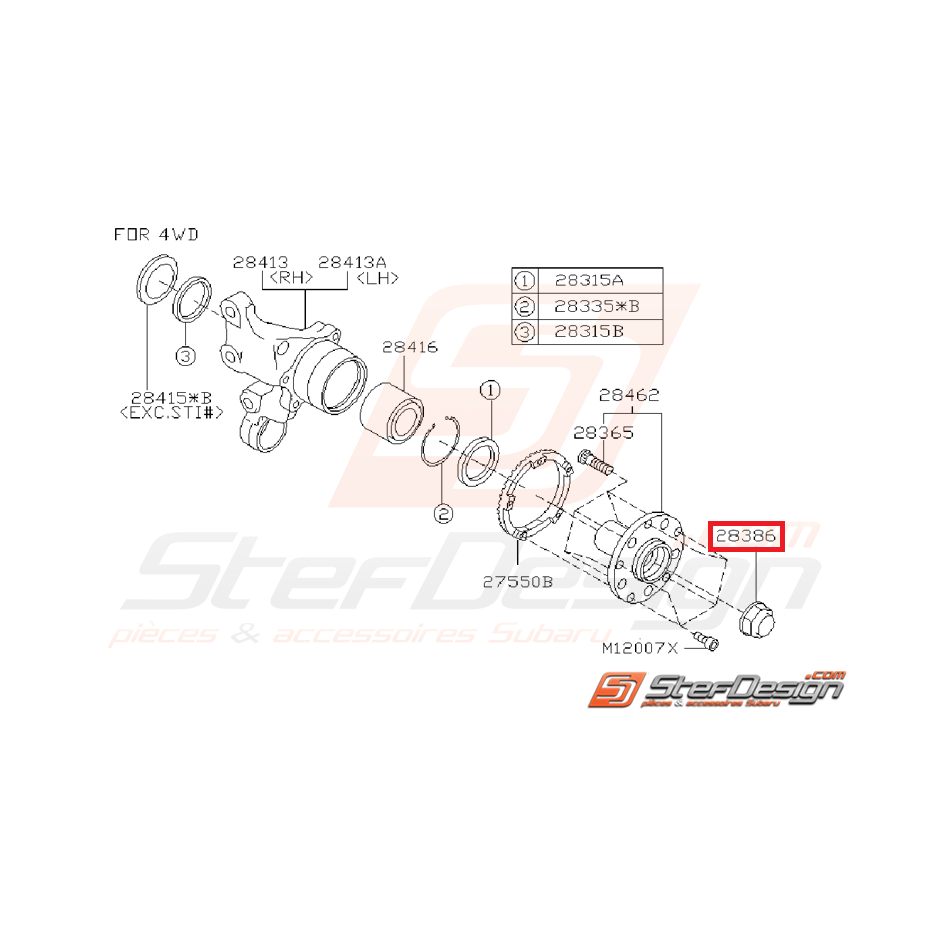 Ecrou de cardan  Subaru Impreza  GT 93-00 WRX/STI 01-16 Ecrou de cardan  Subaru Impreza  GT 93-00 WRX/STI 01-16