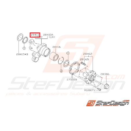 Porte moyeu arrière origine SUBARU WRX 01-07