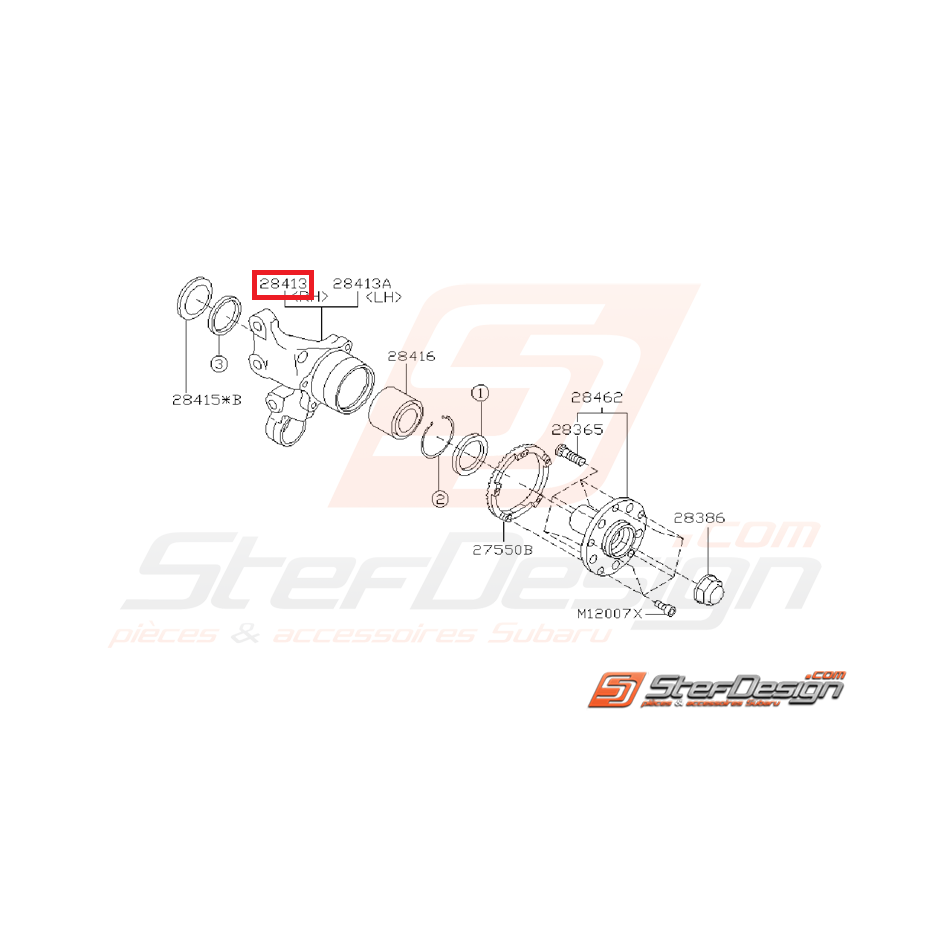 Porte moyeu arrière origine SUBARU WRX 01-07