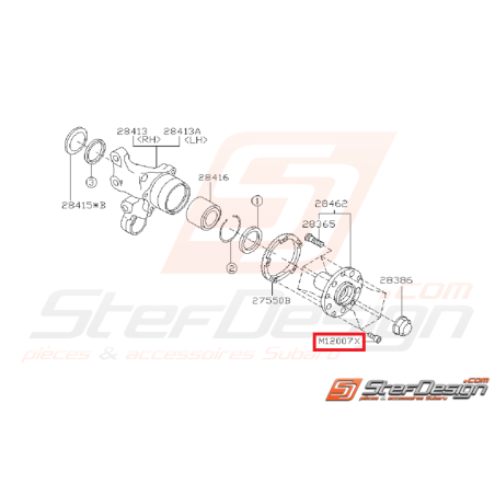 Vis de fixation couronne crantée abs subaru moyeux avant GT 93-00