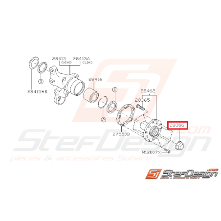 Ecrou de cardan  Subaru Impreza  GT 93-00 WRX/STI 01-16