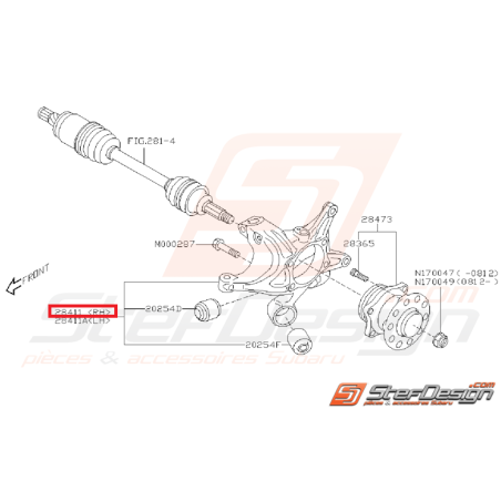 Porte moyeu arrière origine SUBARU WRX/STI 08-14