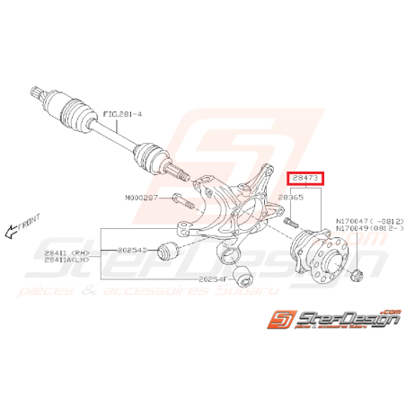 Moyeu arrière subaru STI 08-14