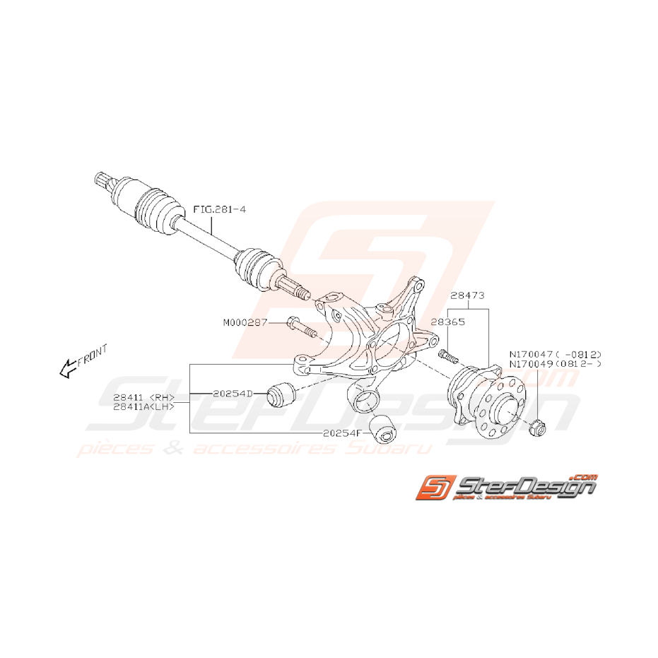 Écrou de cardan SUBARU BRZ / TOYOTA GT 86