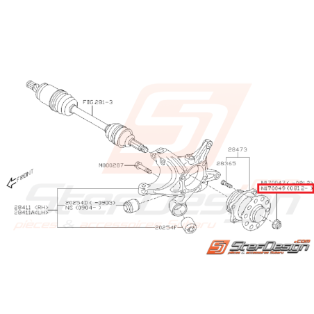 Écrou de cardan SUBARU BRZ / TOYOTA GT 86