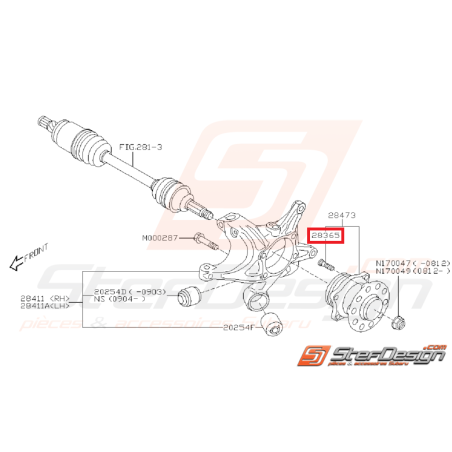 Goujon de roue origine SUBARU WRX 08-11 STI 06-18 FORESTER 09-12