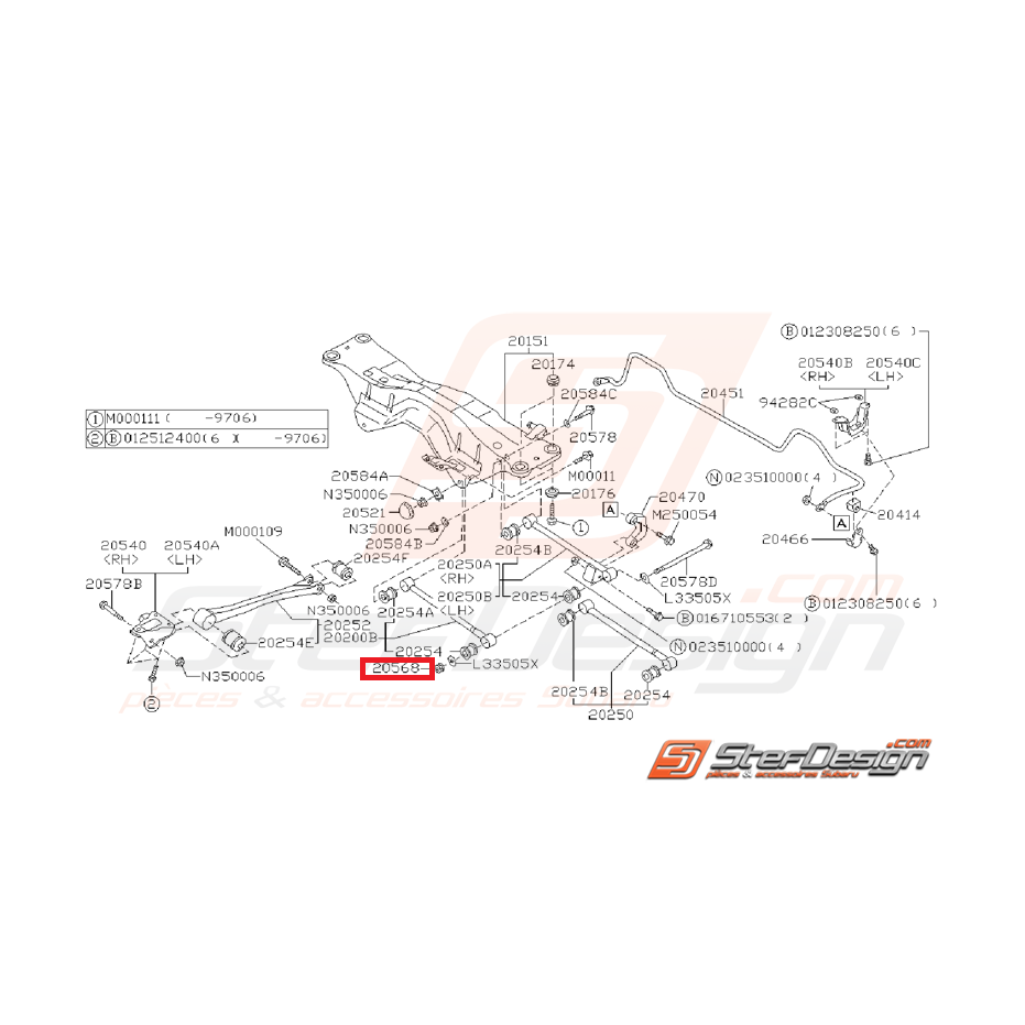 Ecrou de vis tirant arrière et d'amortisseur