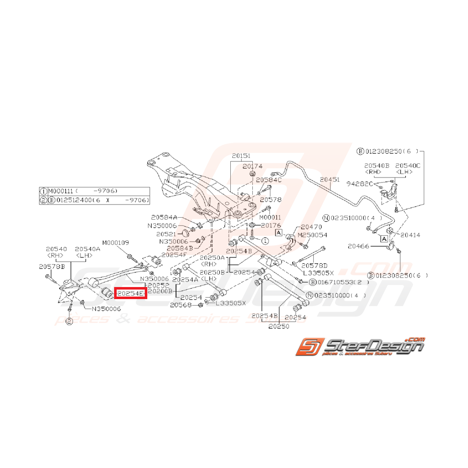 Silent bloc de bras longitudinal GT 93-00 WRX/ STI 01-02 Silent bloc de bras longitudinal GT 93-00 WRX/ STI 01-02