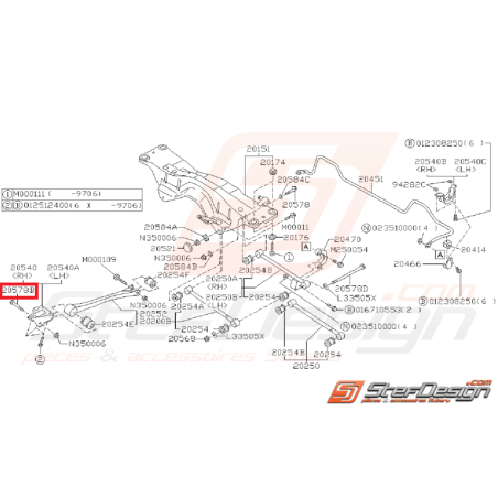 Vis de triangle avant pour GT 93-96 et WRX/STI 2001-2002