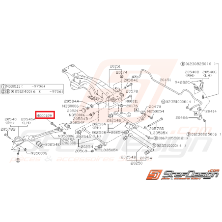 Vis de fixation bras de renfort GT 93-00 WRX/STI 01-07 Vis de fixation bras de renfort GT 93-00 WRX/STI 01-07