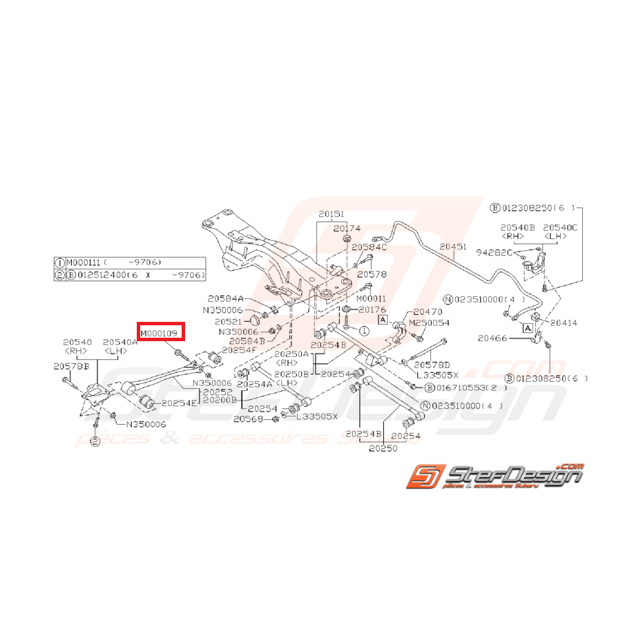 Vis de fixation bras de renfort GT 93-00 WRX/STI 01-07