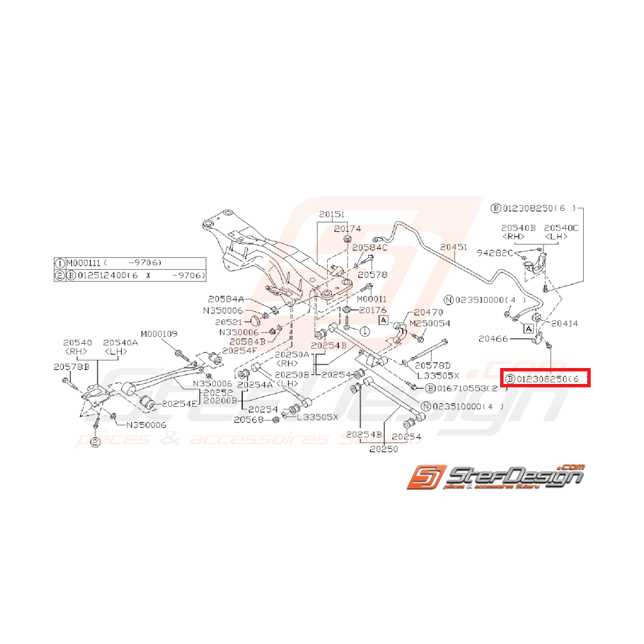 Vis fixation silent bloc barre stabilisatrice WRX/STI 01-07