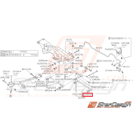 silent bloc de tirant arrière origine subaru GT 96-00