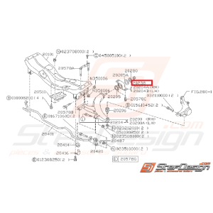 Écrou de fixation silent bloc triangle avant GT 93-00 WRX/STI 01-07