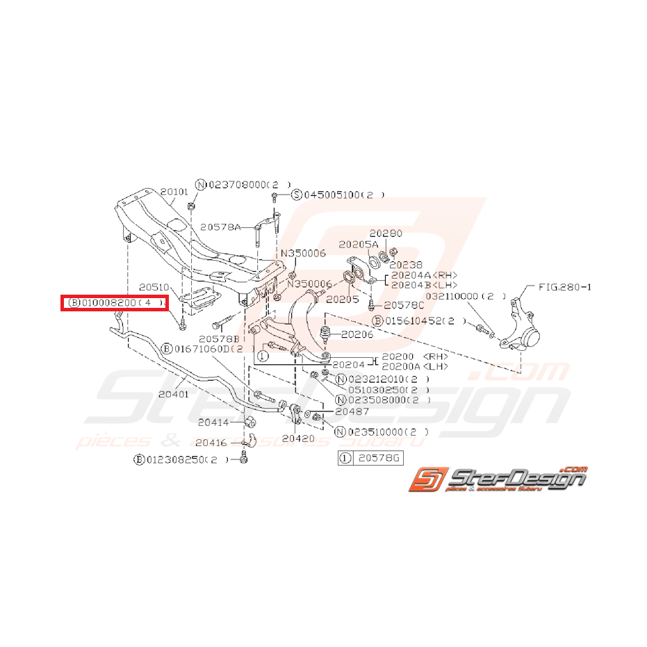 Vis de fixation de renfort et de collecteur d'échappement GT 93-00 Vis de fixation de renfort et de collecteur d'échappement GT 93-00