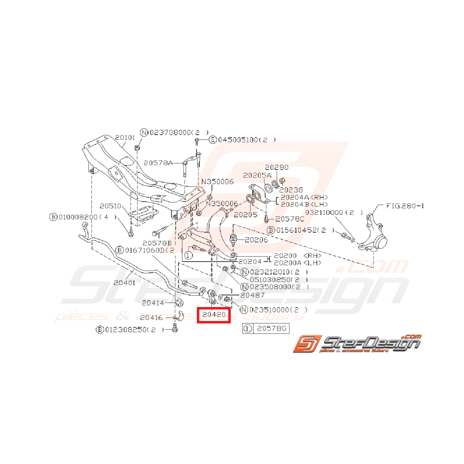 Links avant origine SUBARU GT 93-00 WRX 01-02 FORESTER 02