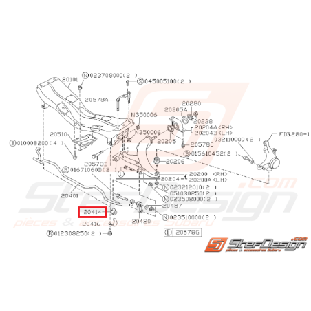 Silent bloc barre stabilisatrice avant origine subaru GT 96-00