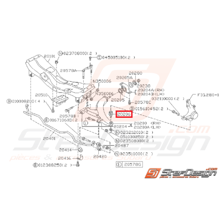 Rotule de suspension origine GT 93-00 WRX/STI 01-19