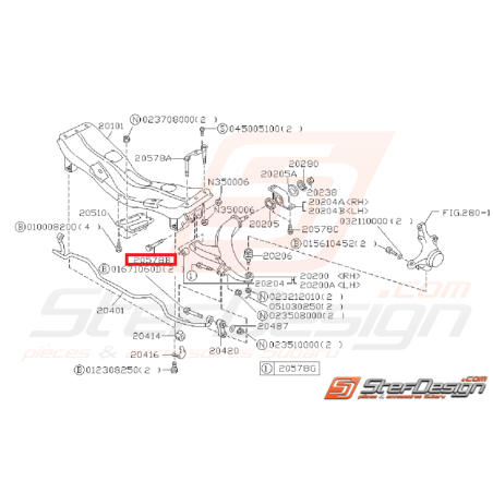Vis de triangle avant pour GT 93-96 et WRX/STI 2001-2002 Vis de triangle avant pour GT 93-96 et WRX/STI 2001-2002