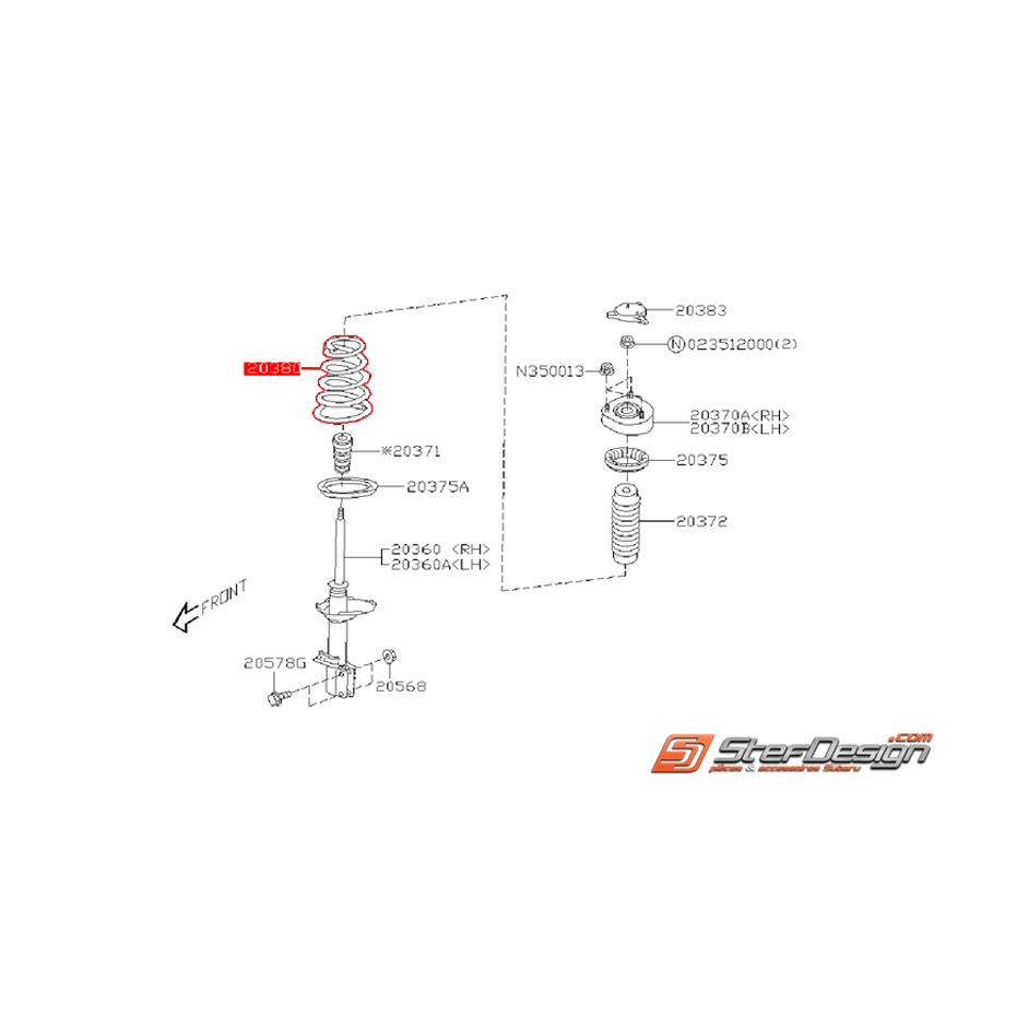 Ressort arrière origine subaru WRX 03-07 Break