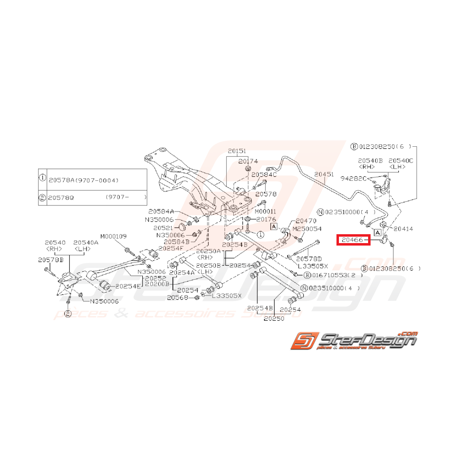 Support silent bloc barre anti-roulis SUBARU P1 WRX/STI 2001 au 16/10/2002 Support silent bloc barre anti-roulis SUBARU P1 WRX/STI 2001 au 16/10/2002