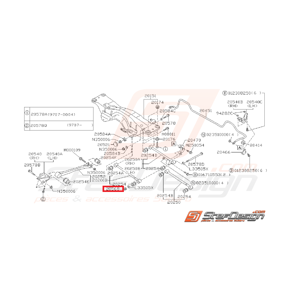 Ecrou de vis tirant arrière et d'amortisseur