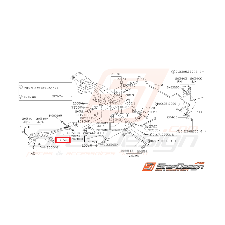 Silent bloc de bras longitudinal GT 93-00 WRX/ STI 01-02 Silent bloc de bras longitudinal GT 93-00 WRX/ STI 01-02