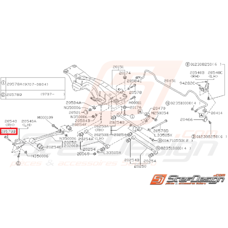 Vis de triangle avant pour GT 93-96 et WRX/STI 2001-2002