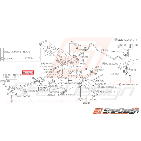 Vis de fixation bras de renfort GT 93-00 WRX/STI 01-07