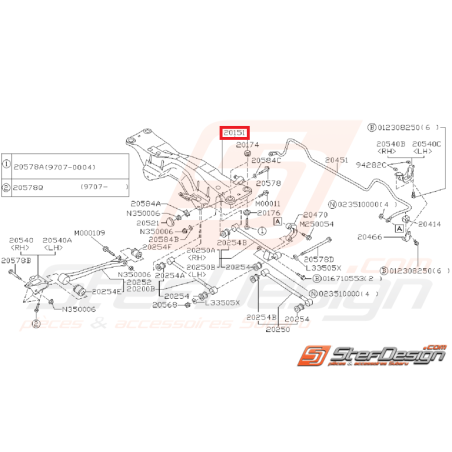 Berceau arrière origine subaru GT 93-00