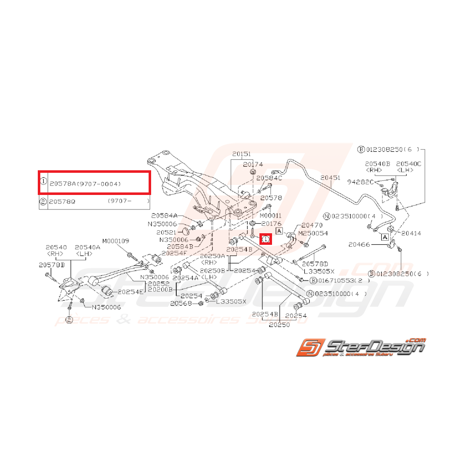 Boulon de fixation support berceau SUBARU GT de 93 au 06/97 Boulon de fixation support berceau SUBARU GT de 93 au 06/97