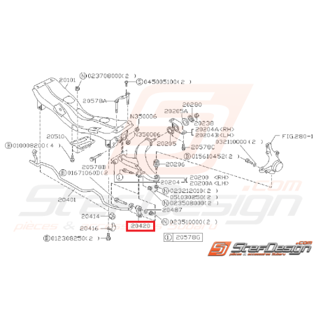 Links avant SUBARU GT 93-00- WRX 01-07 Break