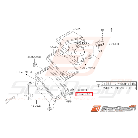 Silent bloc boite a air n°2 GT 97-98 STI/WRX 01-07