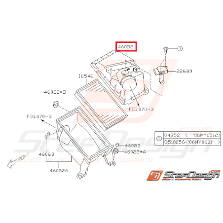 Boite à air supérieur WRX/STI  01-07