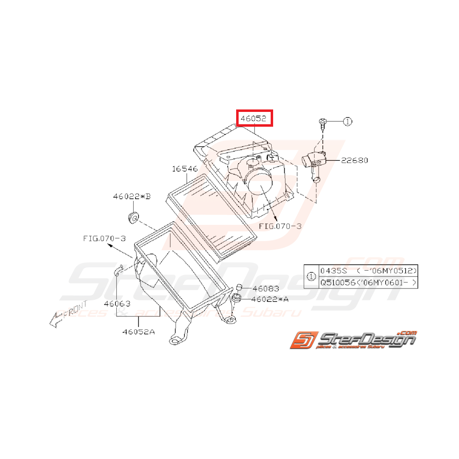 Boite à air supérieur WRX/STI  01-07