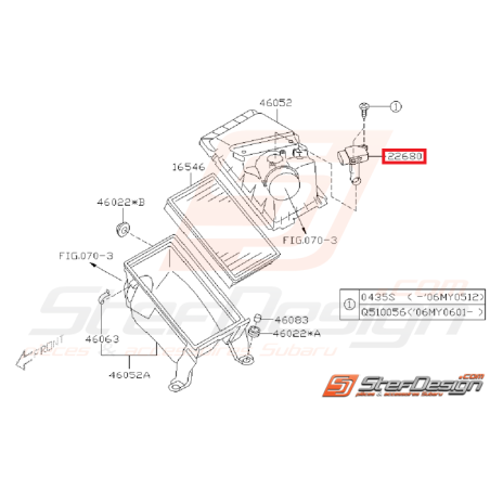 Débitmètre ORIGINE SUBARU WRX/STI  01-07