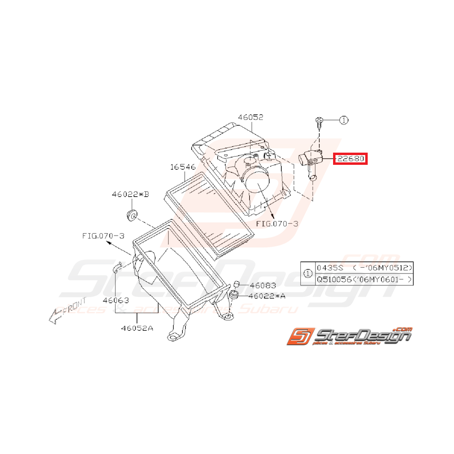 Débitmètre ORIGINE SUBARU WRX/STI  01-07
