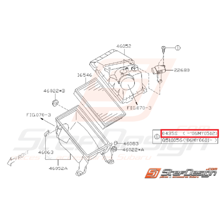 Boulon et rondelle boite a air WRX/STI 01/07