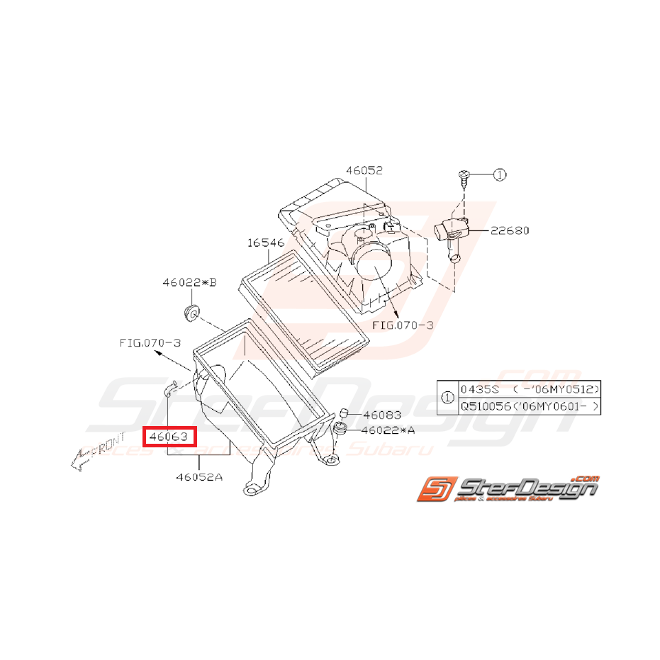 Attache de boite à air subaru GT 97-98