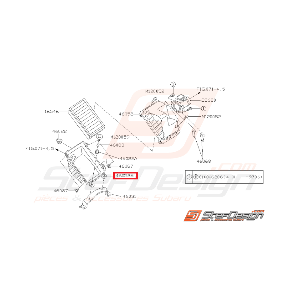 Boitier boite a air inférieur subaru GT 93-96