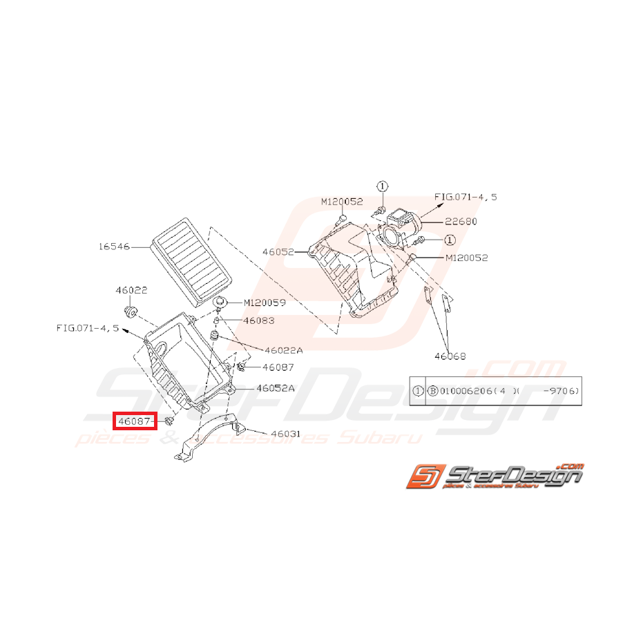 Écrou fixation boite a air GT 93-96