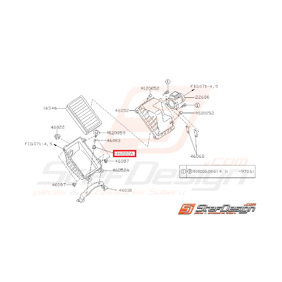 Silent bloc boite a air GT 93-96