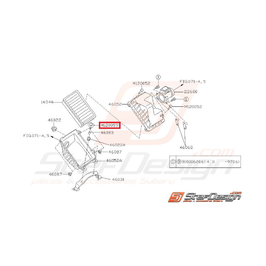 Vis de fixation boite a air GT 93-96