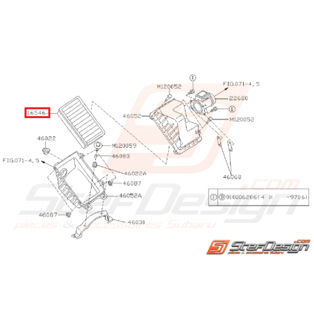 filtre à air ORIGINE SUBARU pour GT 93-00 et WRX/STI 01-07