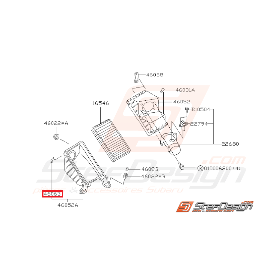 Attache de boite à air subaru GT 97-98