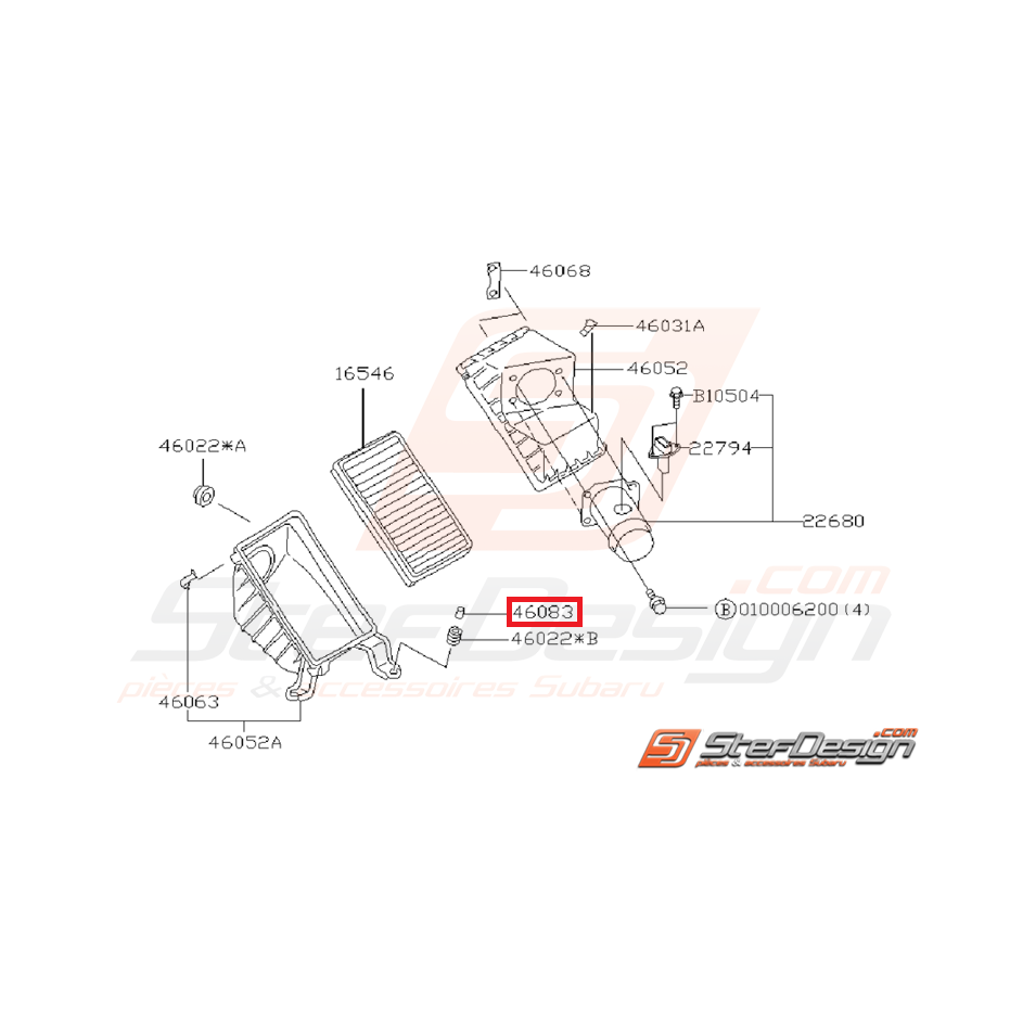 Entretoise boite à air GT 97-00 / STI/WRX 01-07